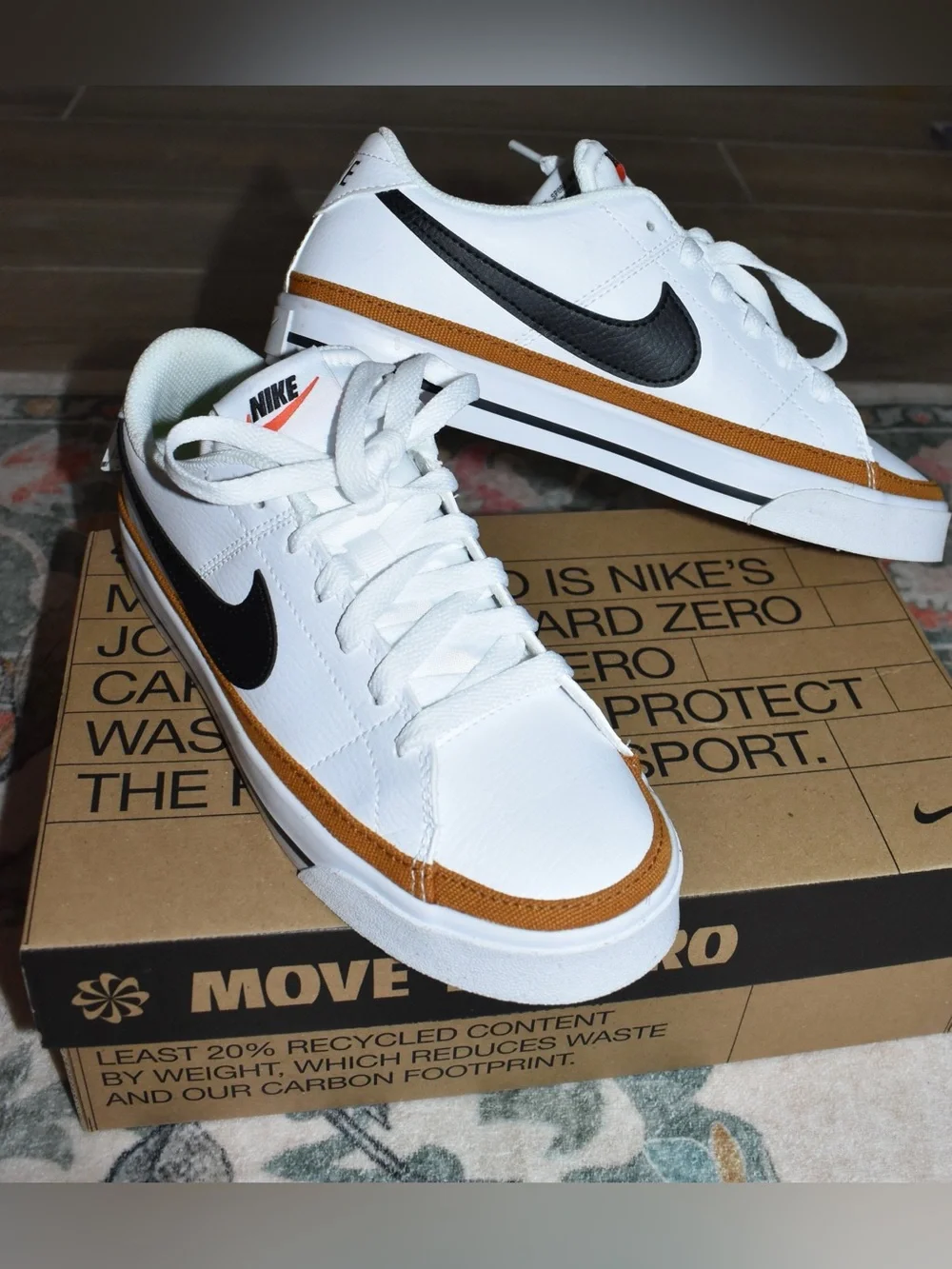 Nike Court Legacy Next Nature Sneakers White/Black Desert Ochre – Women’s 6.5 - Picture 2 of 4